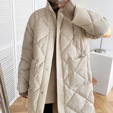 Load image into Gallery viewer, Quilted Cotton-padded Midi Puffer Coat