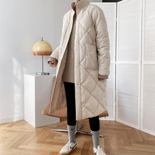 Load image into Gallery viewer, Quilted Cotton-padded Midi Puffer Coat