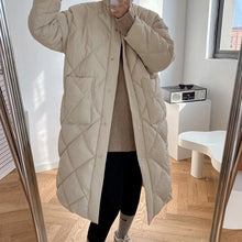 Load image into Gallery viewer, Quilted Cotton-padded Midi Puffer Coat