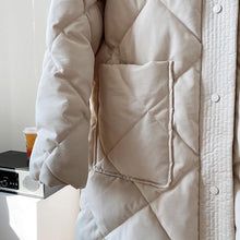 Load image into Gallery viewer, Quilted Cotton-padded Midi Puffer Coat