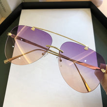 Load image into Gallery viewer, Faded Lens Oversized Aviator Sunglasses