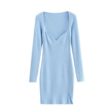 Load image into Gallery viewer, Rib Knit Long Sleeve High Stretch Bodycon Dress