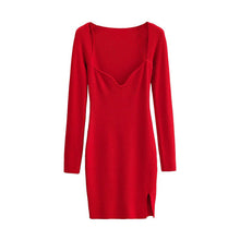 Load image into Gallery viewer, Rib Knit Long Sleeve High Stretch Bodycon Dress
