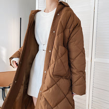 Load image into Gallery viewer, Quilted Cotton-padded Midi Puffer Coat