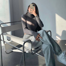 Load image into Gallery viewer, Turtleneck Ribbed Knit Cropped Jumper
