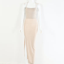 Load image into Gallery viewer, Glitter Lace Up Open Back High Split Maxi Bodycon Dress