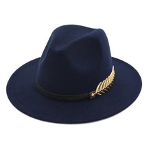 Load image into Gallery viewer, Gold Deatail Fedora Hat