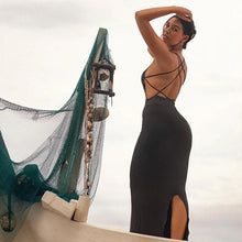 Load image into Gallery viewer, Cut Out Backless Split Midi Dress