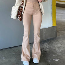 Load image into Gallery viewer, Vintage Wash High Waist Skinny Elastic Flared Jeans