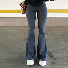 Load image into Gallery viewer, Vintage Wash High Waist Skinny Elastic Flared Jeans