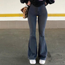 Load image into Gallery viewer, Vintage Wash High Waist Skinny Elastic Flared Jeans