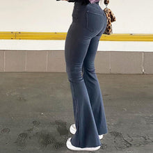 Load image into Gallery viewer, Vintage Wash High Waist Skinny Elastic Flared Jeans