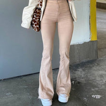 Load image into Gallery viewer, Vintage Wash High Waist Skinny Elastic Flared Jeans