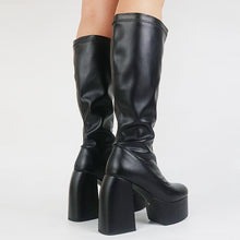 Load image into Gallery viewer, Slip On Platform Heeled Boots