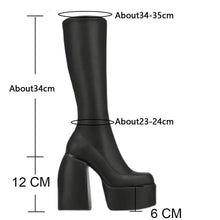 Load image into Gallery viewer, Slip On Platform Heeled Boots