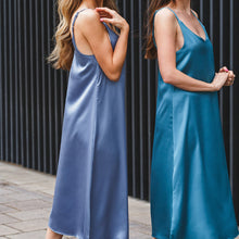 Load image into Gallery viewer, Satin Strappy Midi Dress