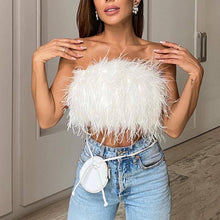 Load image into Gallery viewer, Feather Bandeau Crop Top