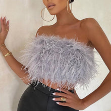 Load image into Gallery viewer, Feather Bandeau Crop Top