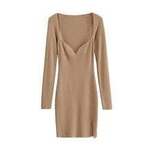 Load image into Gallery viewer, Rib Knit Long Sleeve High Stretch Bodycon Dress