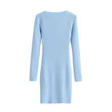 Load image into Gallery viewer, Rib Knit Long Sleeve High Stretch Bodycon Dress