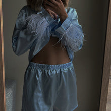 Load image into Gallery viewer, Feather Cuff Two Piece PJ Set
