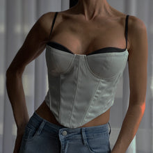 Load image into Gallery viewer, Satin Corset Padded Crop Top
