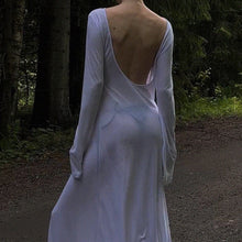 Load image into Gallery viewer, Long Sleeve Backless Mesh Bodycon Maxi Dress
