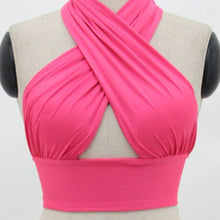 Load image into Gallery viewer, Halter Cross Neck Crop Top
