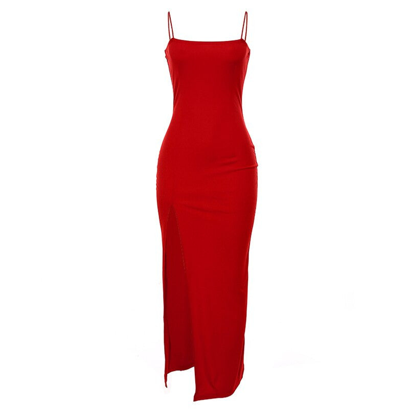 Bodycon Thigh Split Midi Dress