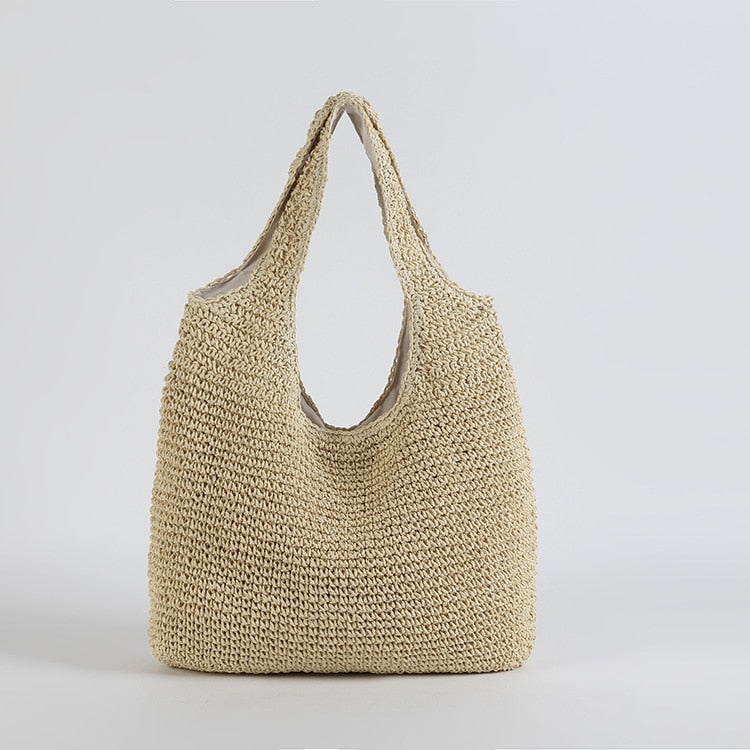 Straw Minimalistic Beach Bag