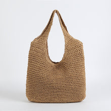 Load image into Gallery viewer, Straw Minimalistic Beach Bag
