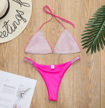 Load image into Gallery viewer, Rhinestone Detail Bikini Set
