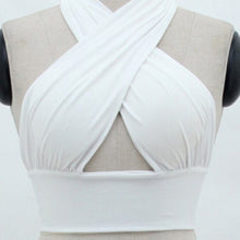 Load image into Gallery viewer, Halter Cross Neck Crop Top
