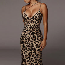 Load image into Gallery viewer, Animal Print Bodycon Maxi Dress
