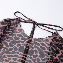 Load image into Gallery viewer, Animal Print Backless See-Through Mini Dress
