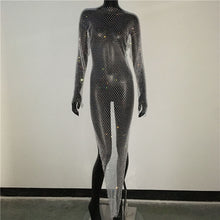 Load image into Gallery viewer, Rhinestones Fishnet Dress

