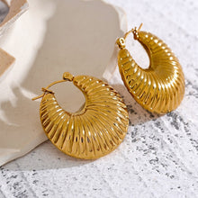 Load image into Gallery viewer, Vintage Look Chunky Hoop Stainless Steel Earrings
