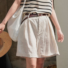 Load image into Gallery viewer, Casual High Waist Wide Leg Linen Shorts
