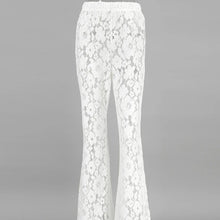 Load image into Gallery viewer, White Flared Lace Trousers
