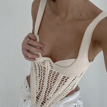 Load image into Gallery viewer, Knitted Hollow Out Backless Top
