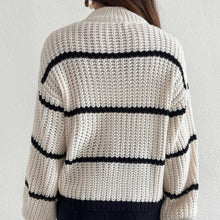 Load image into Gallery viewer, Striped Basic Long Sleeve Sweater
