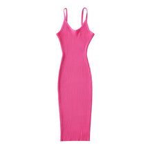 Load image into Gallery viewer, Ribbed Sleeveless V Neck Bodycon Midi Dress
