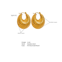 Load image into Gallery viewer, Vintage Look Chunky Hoop Stainless Steel Earrings
