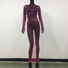 Load image into Gallery viewer, Rhinestones Fishnet Dress

