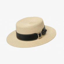 Load image into Gallery viewer, Paper Straw Wide Brim Metal Decotarion Hat
