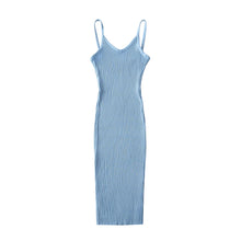 Load image into Gallery viewer, Ribbed Sleeveless V Neck Bodycon Midi Dress
