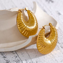 Load image into Gallery viewer, Vintage Look Chunky Hoop Stainless Steel Earrings
