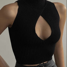 Load image into Gallery viewer, Cut Out Knitted Turtleneck Top
