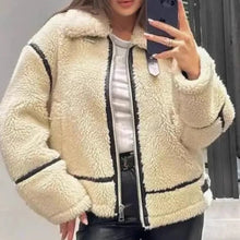 Load image into Gallery viewer, Faux Fur Lambswool Aviator Jacket
