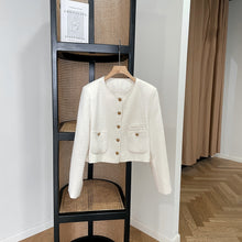 Load image into Gallery viewer, Cropped Tweed Jacket With Pocket
